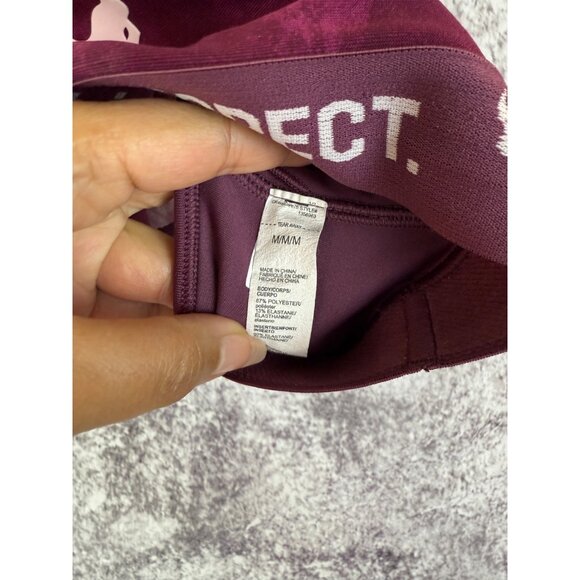 Under Armour Sports Bra Womens M Burgandy Project Rock Armour Mid Crossback Bull - Picture 4 of 9